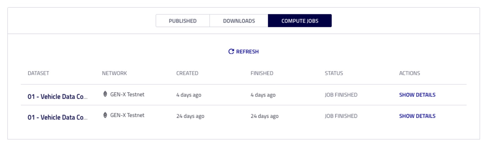 Portal Compute Jobs Overview